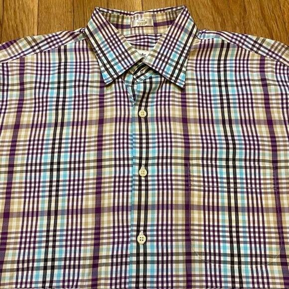 Peter Millar Golf Plaid Button Down Shirt Long Sleeve All Cotton Men Size Large - Picture 3 of 8
